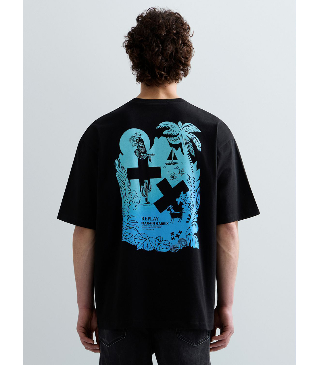 REPLAY &times; MARTIN GARRIX グラフィックTEE IBIZA CALA COMTE 詳細画像 ブラック 4